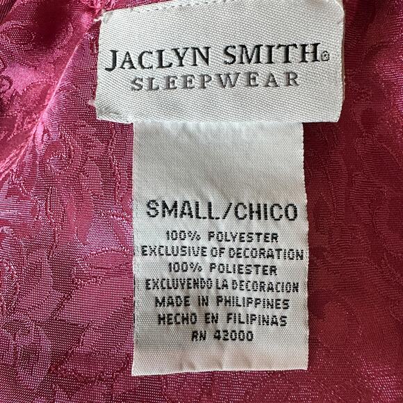 Vintage Jaclyn Smith Sleepwear Nightgown Magenta Floral Slip Dress Women's Small - Picture 4 of 11